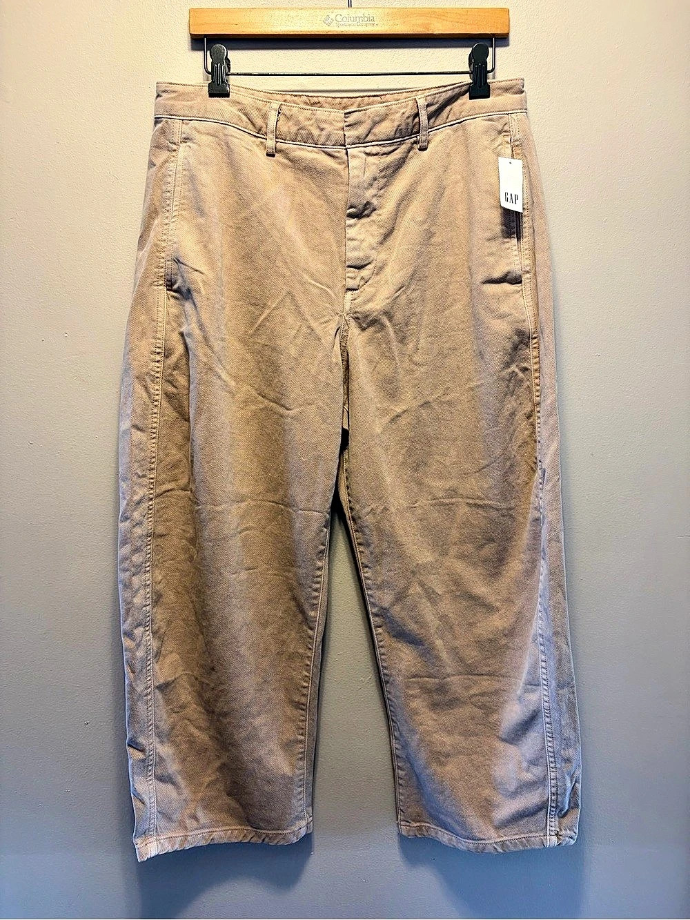 GAP Barrel Leg Cotton Pants Brown Size 10 Petite NWT